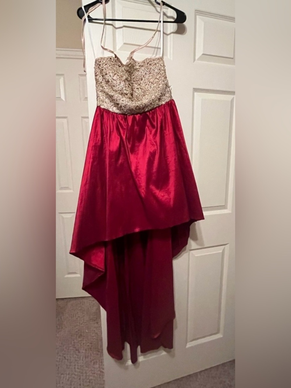 Elegant Red and Gold Homecoming Dress